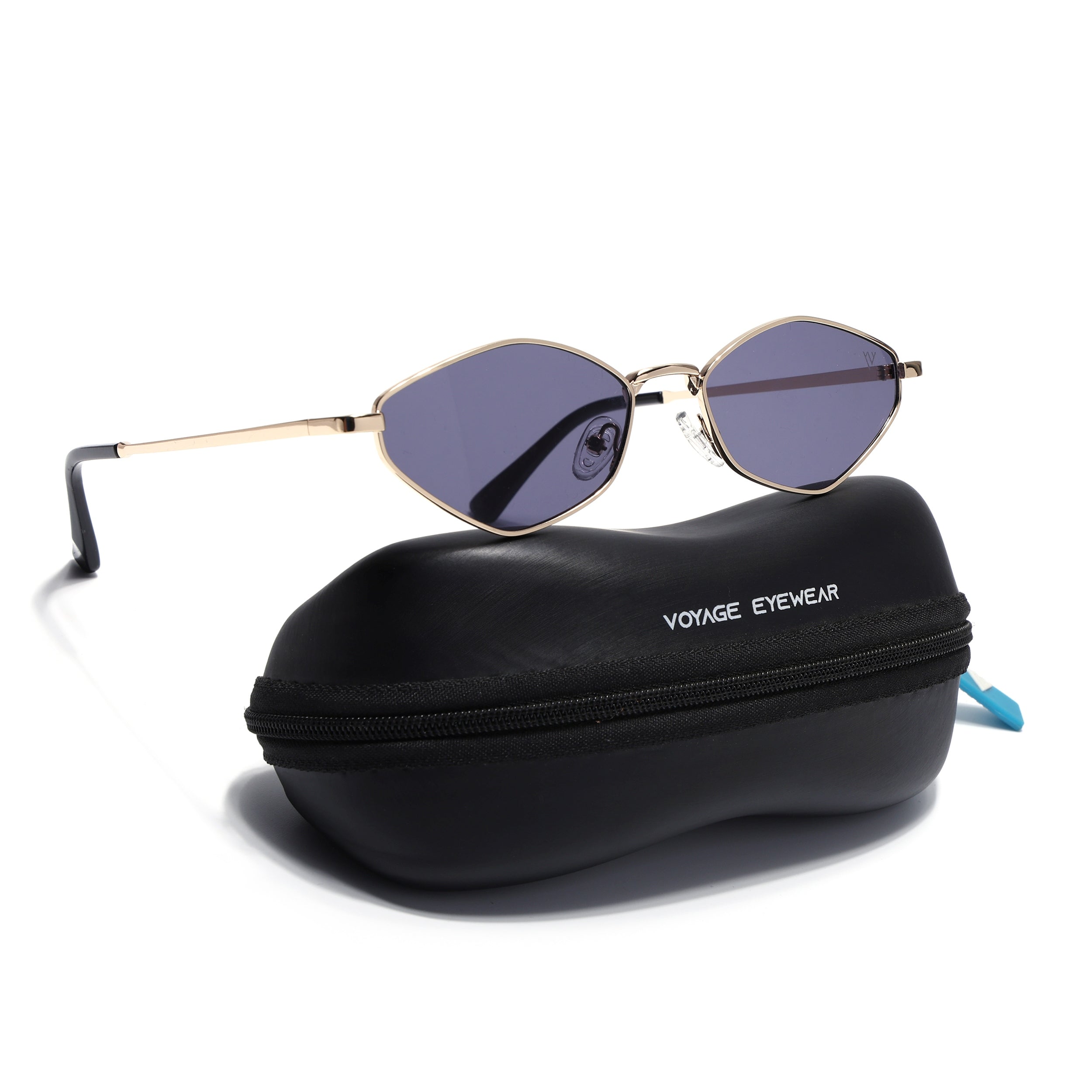 Oval Sunglasses for Men & Women (Grey Lens | Golden Frame - MG7134)