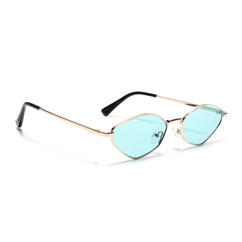 Vanta | Turquoise Oval Sunglasses | Golden Frame - MG7137