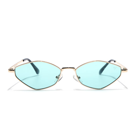 Vanta | Turquoise Oval Sunglasses | Golden Frame - MG7137