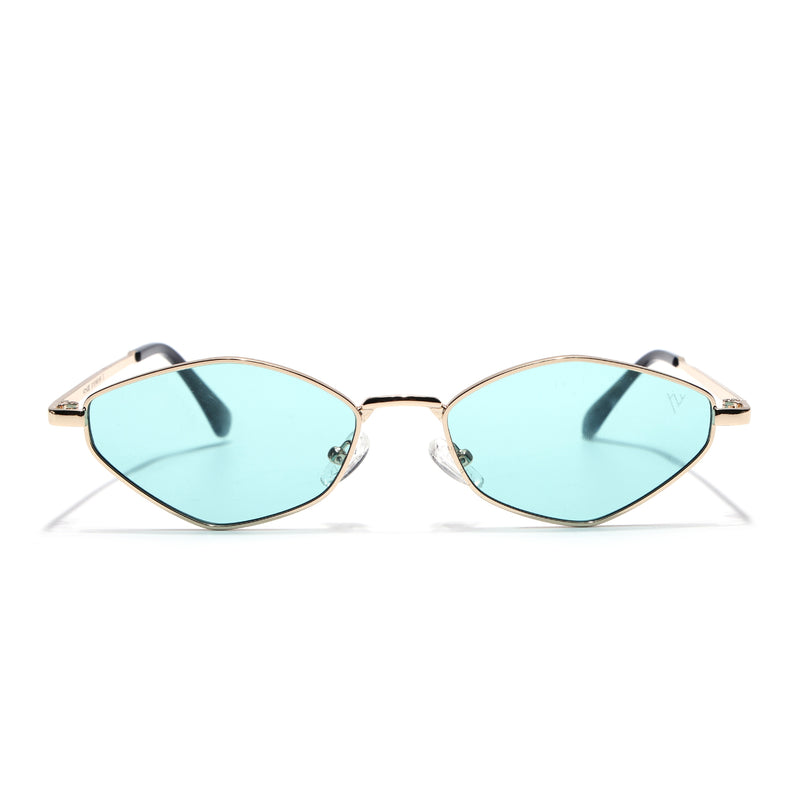 Vanta | Turquoise Oval Sunglasses | Golden Frame - MG7137