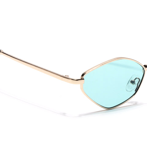 Vanta | Turquoise Oval Sunglasses | Golden Frame - MG7137