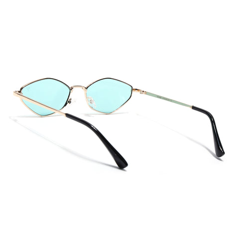 Vanta | Turquoise Oval Sunglasses | Golden Frame - MG7137