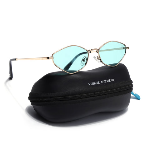 Vanta | Turquoise Oval Sunglasses | Golden Frame - MG7137