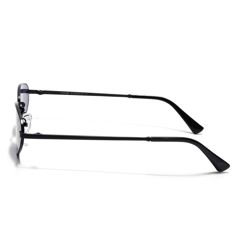 Oval Sunglasses for Men & Women (Grey Lens | Black Frame - MG7144)