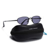Oval Sunglasses for Men & Women (Grey Lens | Black Frame - MG7144)