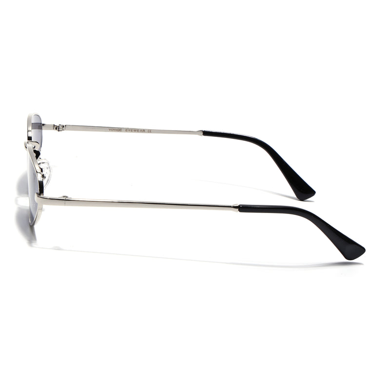 Oval Sunglasses for Men & Women (Grey Lens | Silver Frame - MG7145)