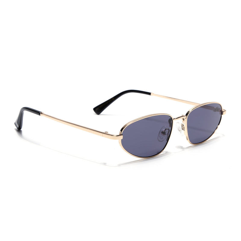 Oval Sunglasses for Men & Women (Grey Lens | Golden Frame - MG7146)