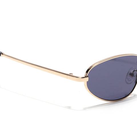 Oval Sunglasses for Men & Women (Grey Lens | Golden Frame - MG7146)