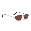 Oval Sunglasses for Men & Women (Brown Lens | Golden Frame - MG7147)