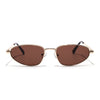 Oval Sunglasses for Men & Women (Brown Lens | Golden Frame - MG7147)