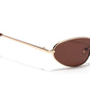 Oval Sunglasses for Men & Women (Brown Lens | Golden Frame - MG7147)