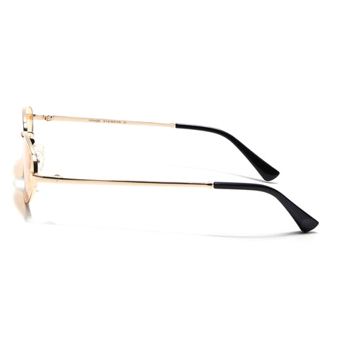 Oval Sunglasses for Men & Women (Saffron Lens | Golden Frame - MG7148)