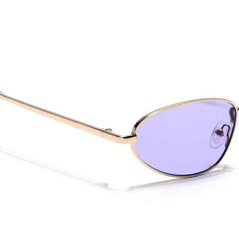 Oval Sunglasses for Men & Women (violet Lens | Golden Frame - MG7149)