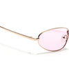 Oval Sunglasses for Men & Women (Pink Lens | Golden Frame - MG7150)