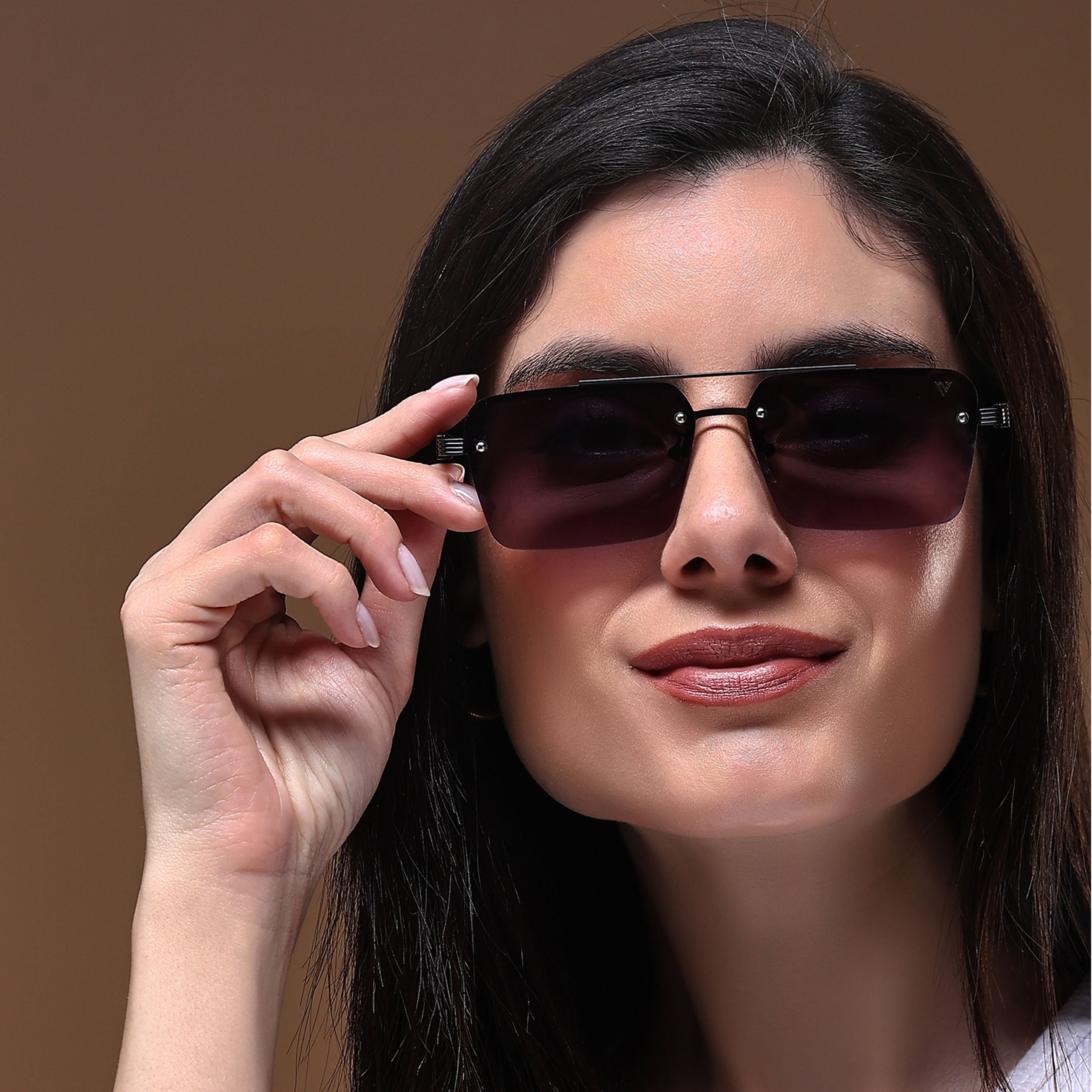 Voyage Purple Rectangle Sunglasses for Men & Women - MG4501