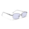 Rectangle Sunglasses for Men & Women (Purple Lens | Silver Frame - MG7823)