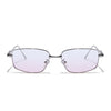 Rectangle Sunglasses for Men & Women (Pink Lens | Silver Frame - MG7824)