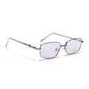 Rectangle Sunglasses for Men & Women (Pink Lens | Silver Frame - MG7824)