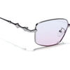 Rectangle Sunglasses for Men & Women (Pink Lens | Silver Frame - MG7824)
