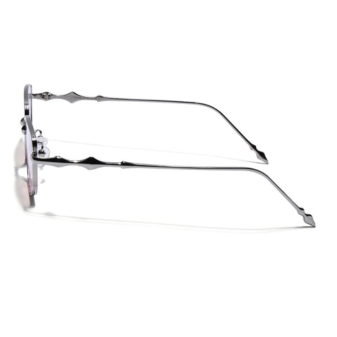 Rectangle Sunglasses for Men & Women (Pink Lens | Silver Frame - MG7824)