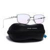 Rectangle Sunglasses for Men & Women (Pink Lens | Silver Frame - MG7824)