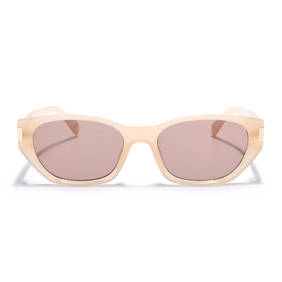 Rectangle Sunglasses for Men & Women (Brown Lens | Light Brown Frame - MG7263)