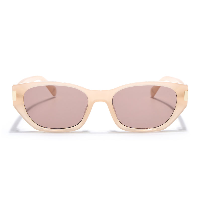 Rectangle Sunglasses for Men & Women (Brown Lens | Light Brown Frame - MG7263)