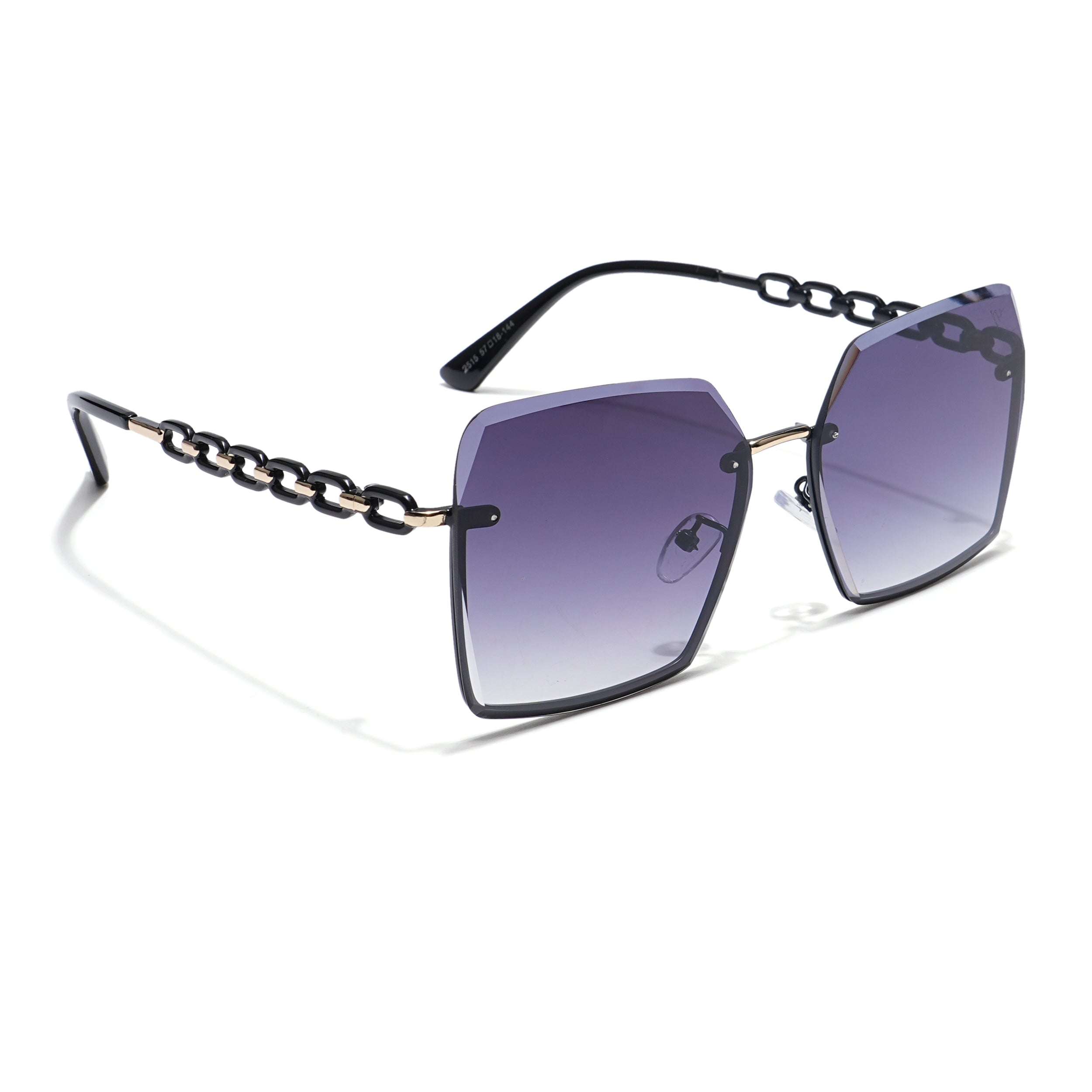 Over Size Sunglasses (Grey & Clear Lens | Golden Frame - MG5796)