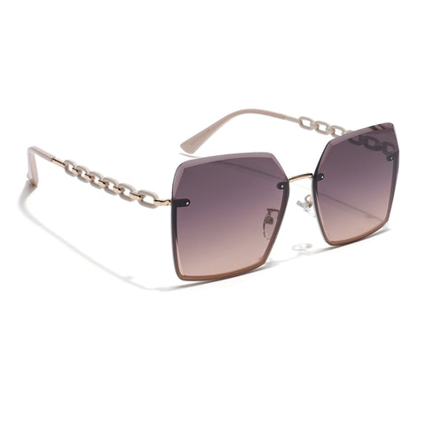 Over Size Sunglasses (Brown Lens | Golden Frame - MG5797)