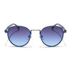 Round Sunglasses (Black & Blue Lens | Blue Frame - MG5789)