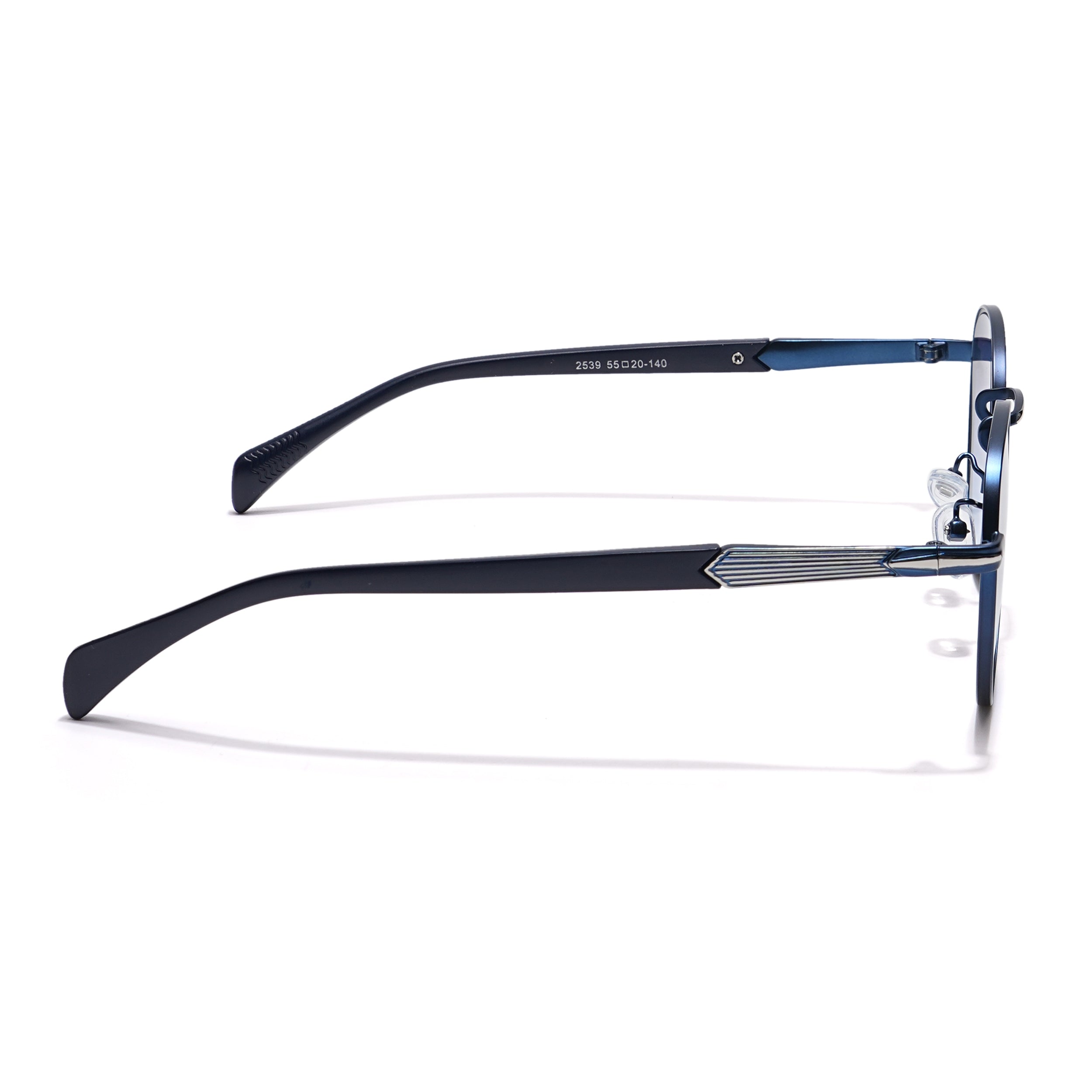 Round Sunglasses (Black & Blue Lens | Blue Frame - MG5789)