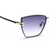 Cateye Sunglasses for Women (Grey & Clear Lens | Golden & Black Frame - MG7109)