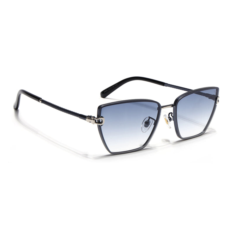 Cateye Sunglasses for Women (Blue & Clear Lens | Blue Frame - MG7112)