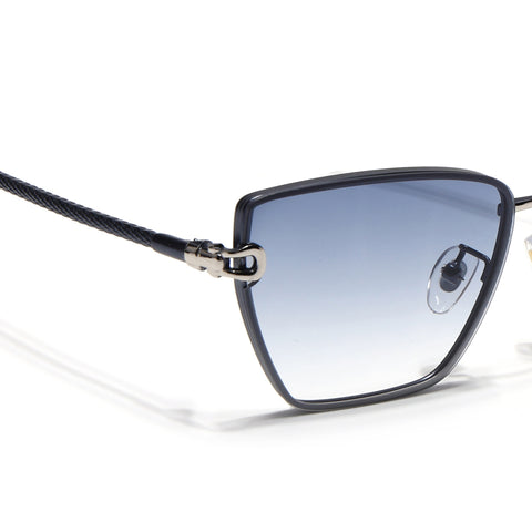 Cateye Sunglasses for Women (Blue & Clear Lens | Blue Frame - MG7112)