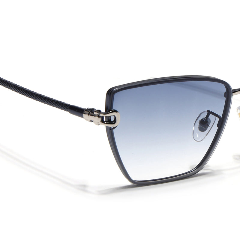 Cateye Sunglasses for Women (Blue & Clear Lens | Blue Frame - MG7112)