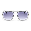 Wayfarer Sunglasses for Men & Women (Grey & Clear Lens | Black & Golden Frame - MG7113)
