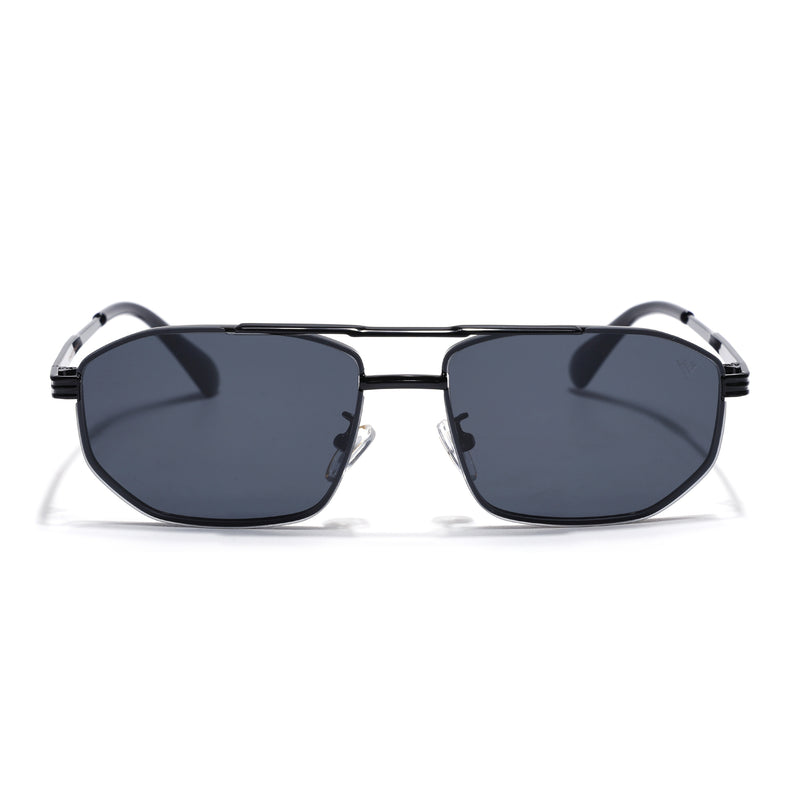 Rectangle Sunglasses for Men & Women (Black Lens | Black Frame - MG7533)