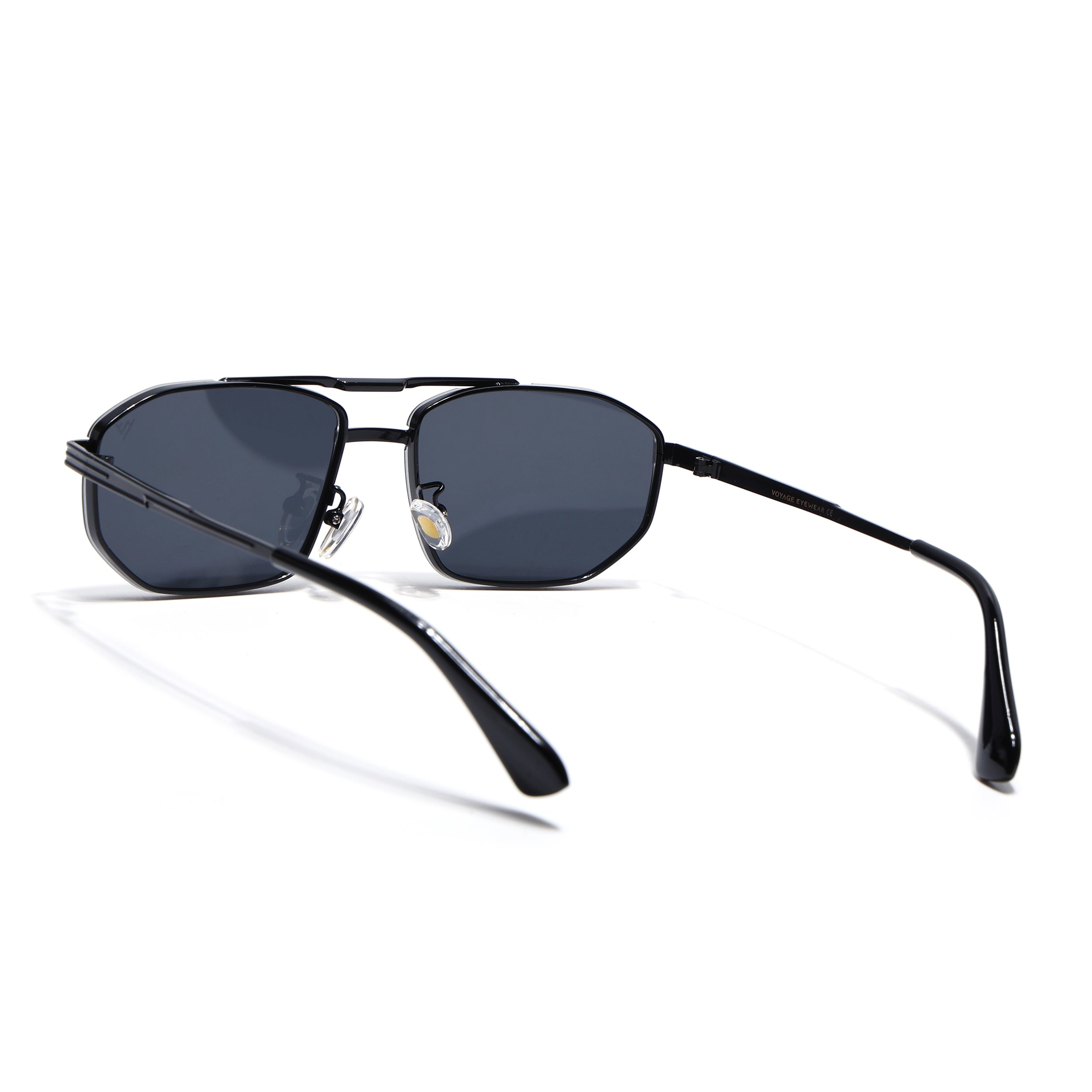 Rectangle Sunglasses for Men & Women (Black Lens | Black Frame - MG7533)
