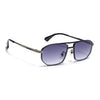Rectangle Sunglasses for Men & Women (Grey & Clear Lens | Golden & Black Frame - MG7534)