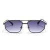 Rectangle Sunglasses for Men & Women (Grey & Clear Lens | Golden & Black Frame - MG7534)