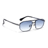 Rectangle Sunglasses for Men & Women (Blue & Clear Lens | Blue & Silver Frame - MG7535)