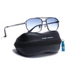 Rectangle Sunglasses for Men & Women (Blue & Clear Lens | Blue & Silver Frame - MG7535)