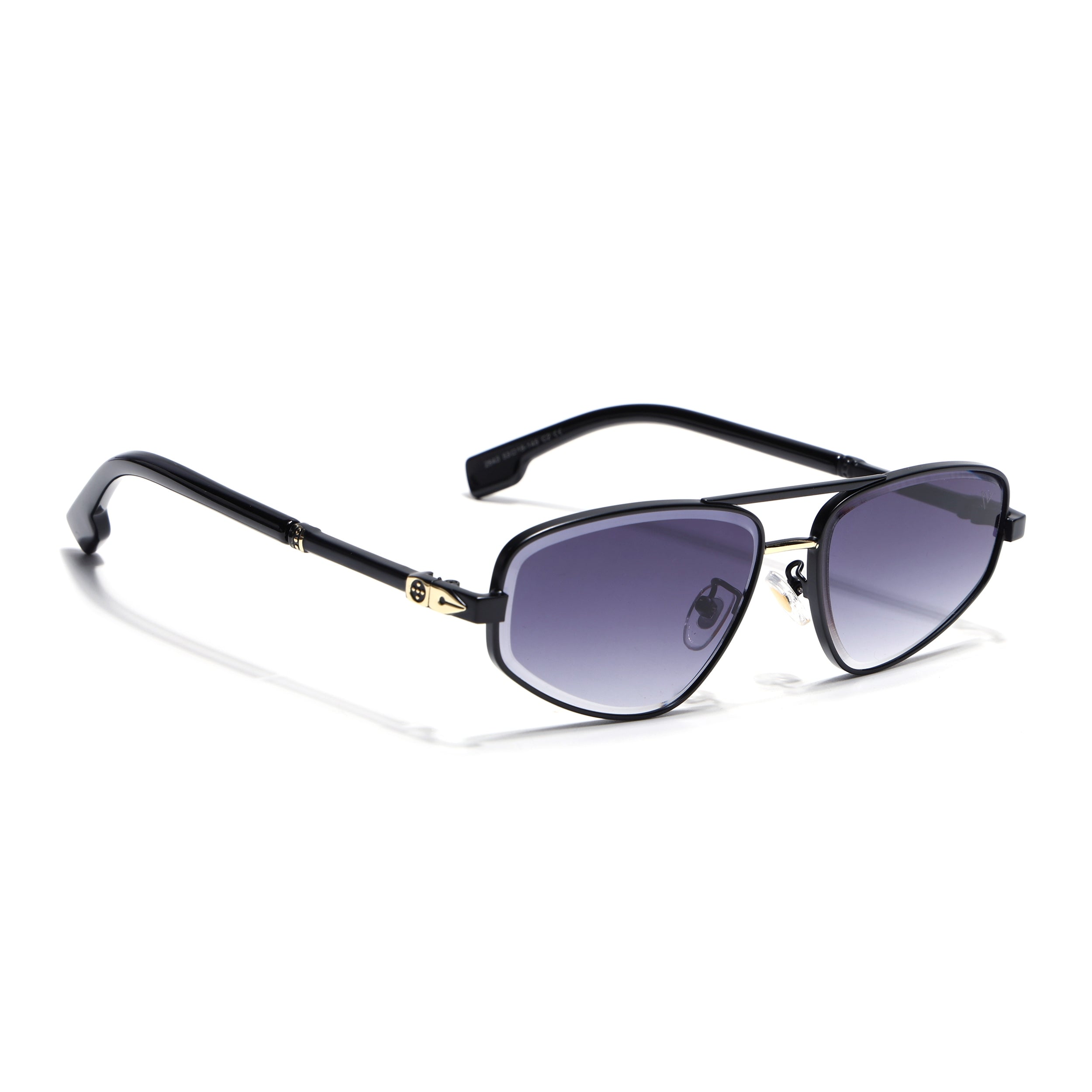 Rectangle Sunglasses for Men & Women (Grey & Clear Lens | Black Frame - MG7518)