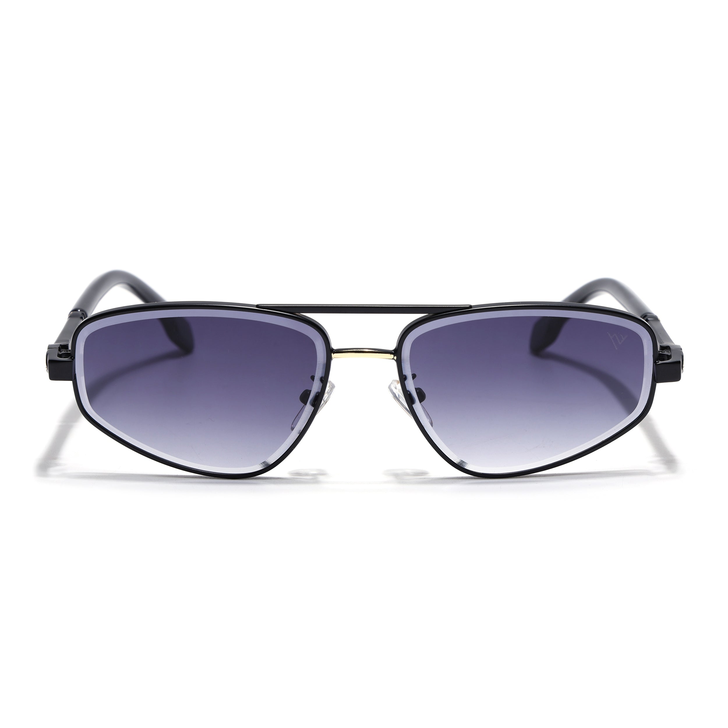 Rectangle Sunglasses for Men & Women (Grey & Clear Lens | Black Frame - MG7518)