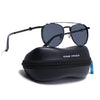 Round Sunglasses for Men & Women (Black Lens | Black Frame - MG7536)