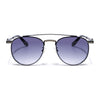 Round Sunglasses for Men & Women (Blue & Clear Lens | Black & Golden Frame - MG7538)
