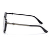 Round Sunglasses for Men & Women (Blue & Clear Lens | Black & Golden Frame - MG7538)