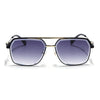 Wayfarer Sunglasses for Men & Women (Grey & Clear Lens | Golden & Black Frame - MG7531)