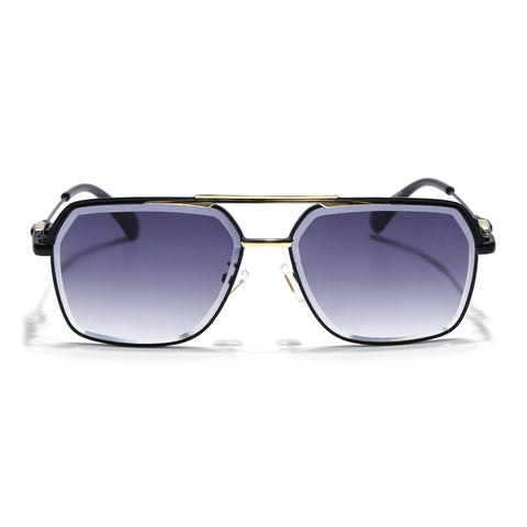 Wayfarer Sunglasses for Men & Women (Grey & Clear Lens | Golden & Black Frame - MG7531)