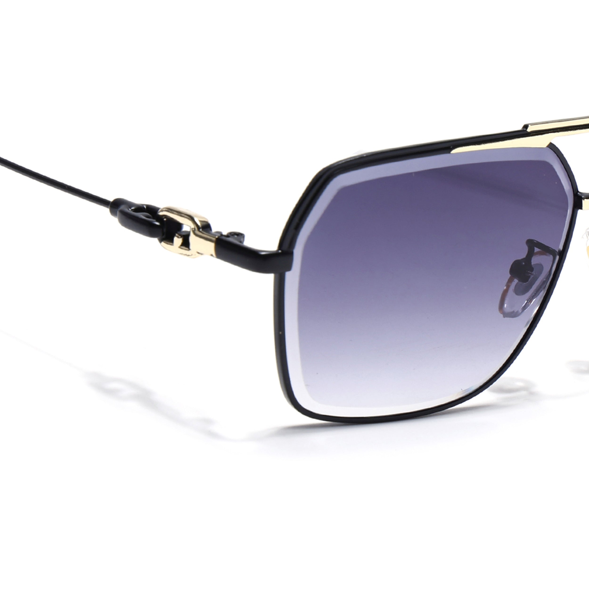 Wayfarer Sunglasses for Men & Women (Grey & Clear Lens | Golden & Black Frame - MG7531)